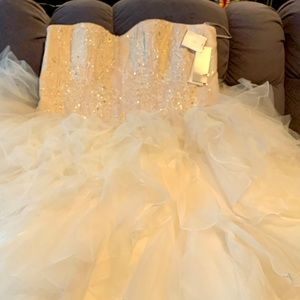 Never been worn wedding dress! Off white size 22. Ball gown. May need to steam